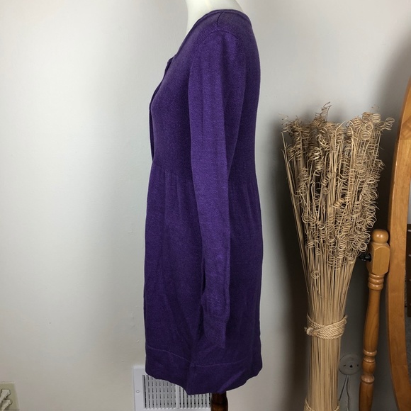 Oversized Sweater Dress Long Sleeve Midi Small - Picture 5 of 9